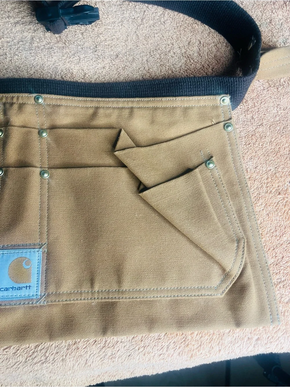 Carhartt Half Apron L-XL Brown Firm Duck Half Tool Belt Pouch AM0009-M A09 BRN